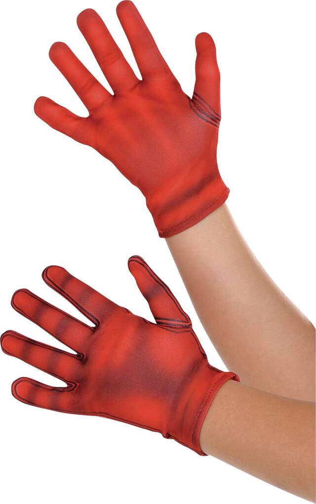 Kids' Disney Marvel Captain America Short Gloves, Red, One Size, Wearable Costume Accessory for Halloween Composite_or_Mixed