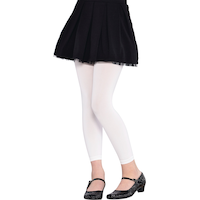 Child Footless Tights, White Composite_or_Mixed