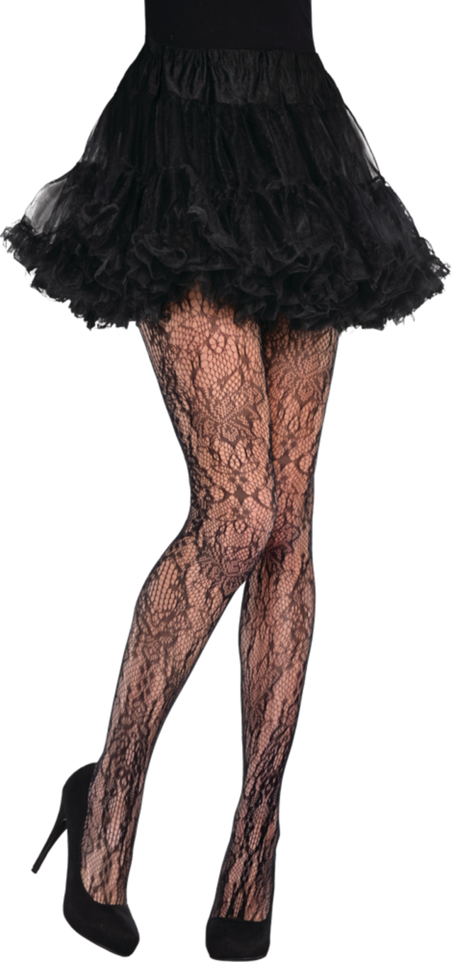 Adult Baroque Lace Stockings, Black Party City