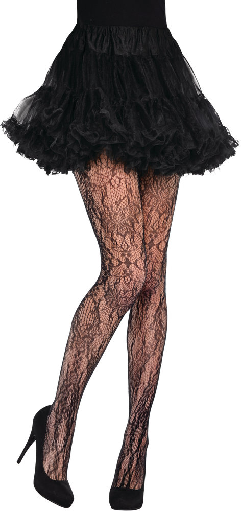 Adult Baroque Lace Stockings, Black | Party City