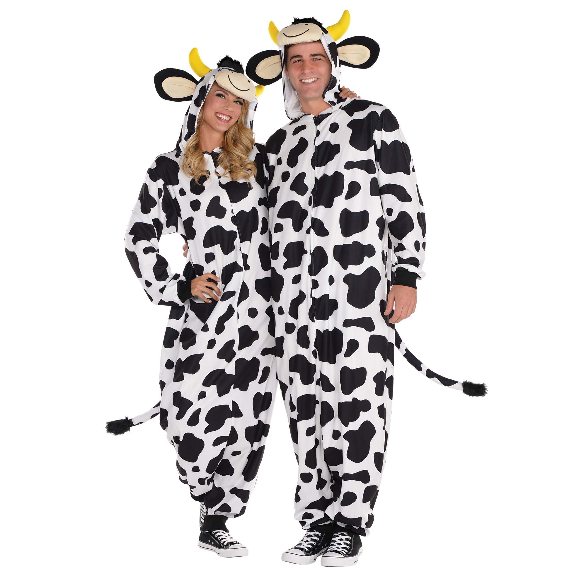 Adult Zipster Cow One-Piece Costume