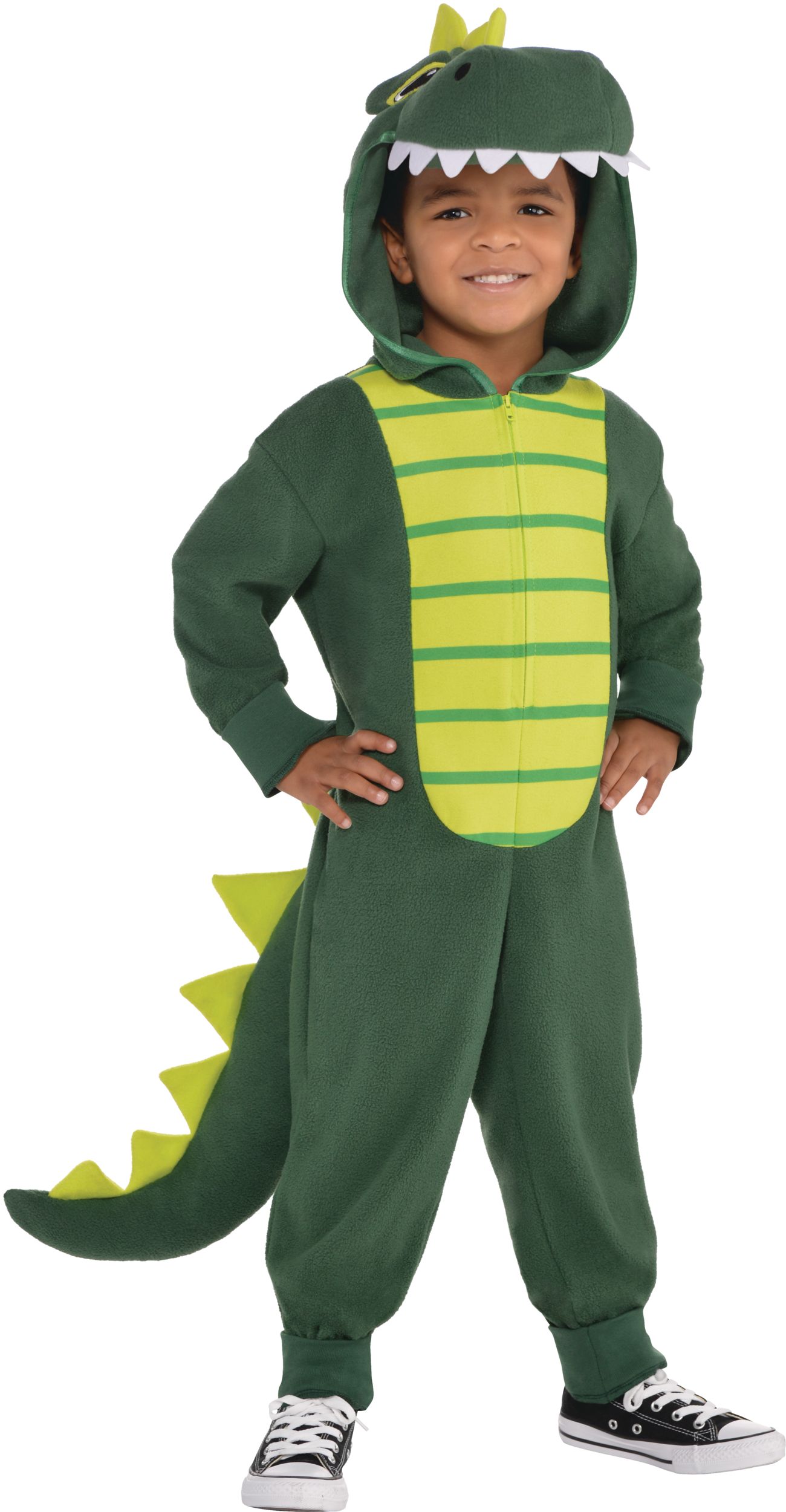 Costume de dinosaure, enfants et tout-petits, combinaison verte avec  capuchon, choix de tailles