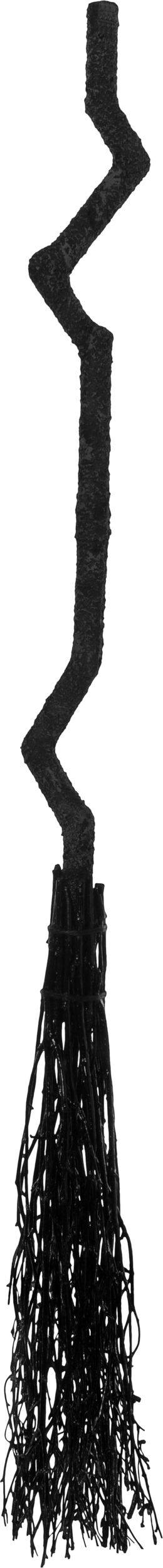Witch Twig Broom, Black, One Size, Wearable Costume Prop for Halloween Front_Flat