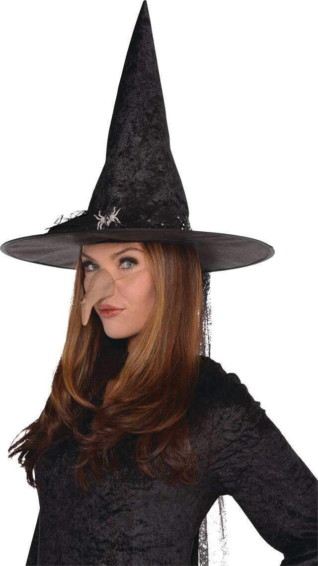 Witch Nose Porsthetic, Biege, One Size, Wearable Costume Accessory for Halloween Front_Angled_Left