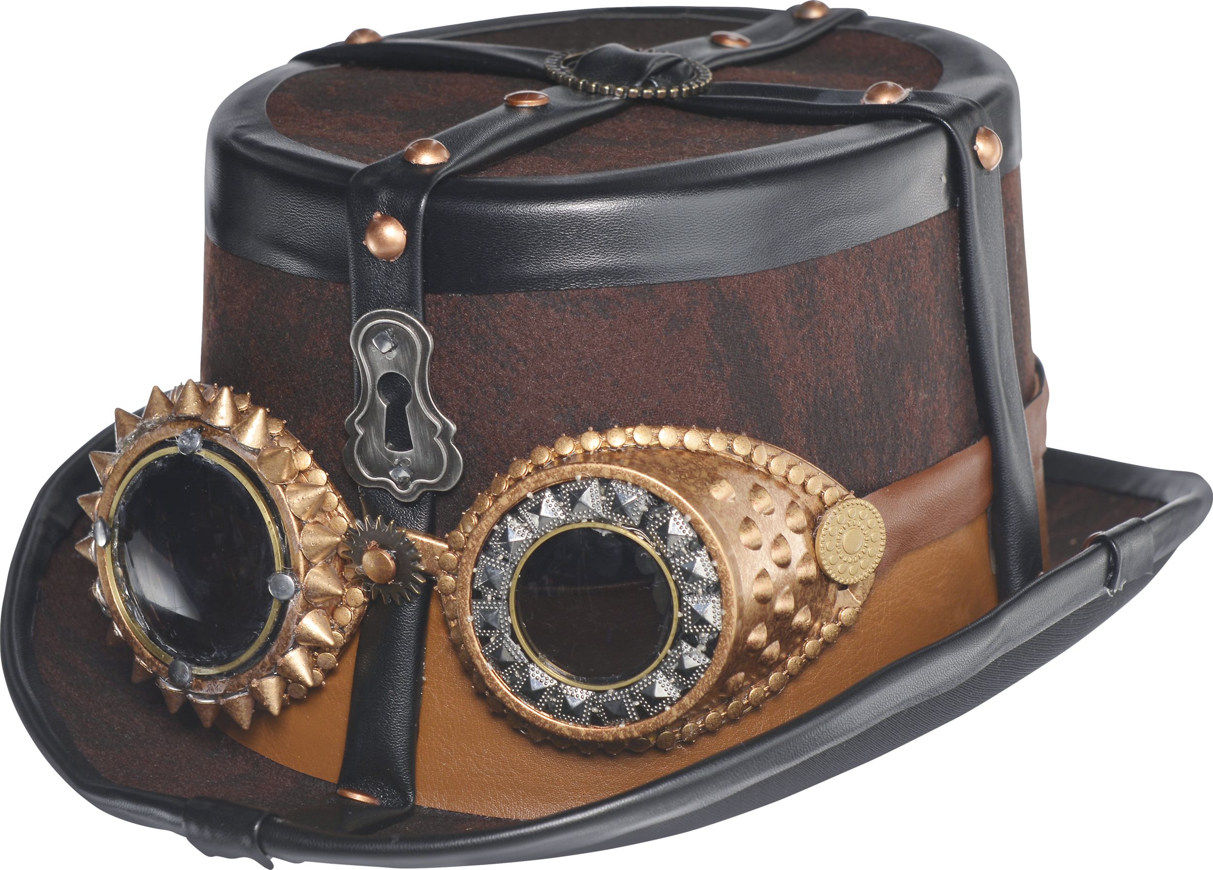 Deluxe Steampunk Top Party Hat Front_Angled_Left