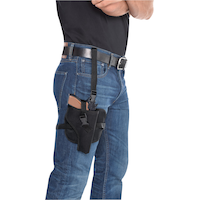 Leg Holster Deluxe, Black, Adult Front_Flat