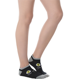 Adult Cat Ankle Socks, Grey/Black, One Size, Wearable Costume Accessory for Halloween Front_Angled_Right