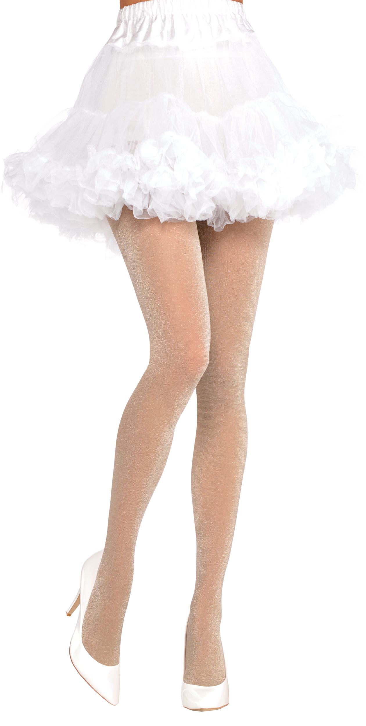 Adult Shimmer Stocking Tights, Nude, One Size, Wearable Costume Accessory for Halloween Front_Flat