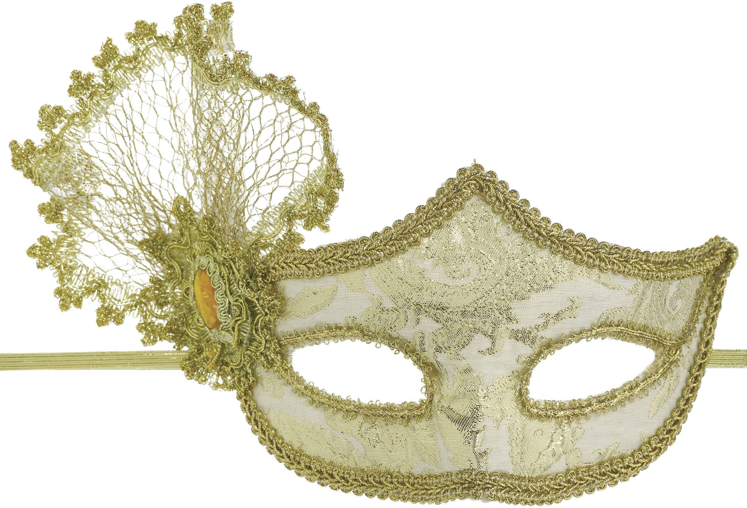 Brocade Parisian Masquerade Mask, Gold | Party City
