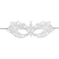 Masque de mascarade en dentelle, blanc Front_Flat