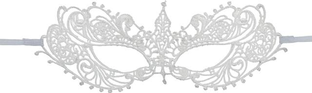Lace Masquerade Mask, White Front_Flat