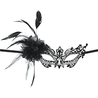 Masque de bal masqué à filigrane à plumes et à fleurs pour les yeux, doré, taille unique, accessoire de costume à porter pour l'Halloween