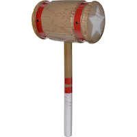 Marteau de clown ensanglanté, brun/rouge, 23 po, accessoire de costume à porter pour l'Halloween Front_Angled_Right