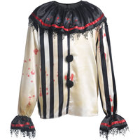 Men's American Horror Story Freak Show Bloody Clown Black/White/Red Outfit with Shirt & Pants Halloween Costume Front_Flat