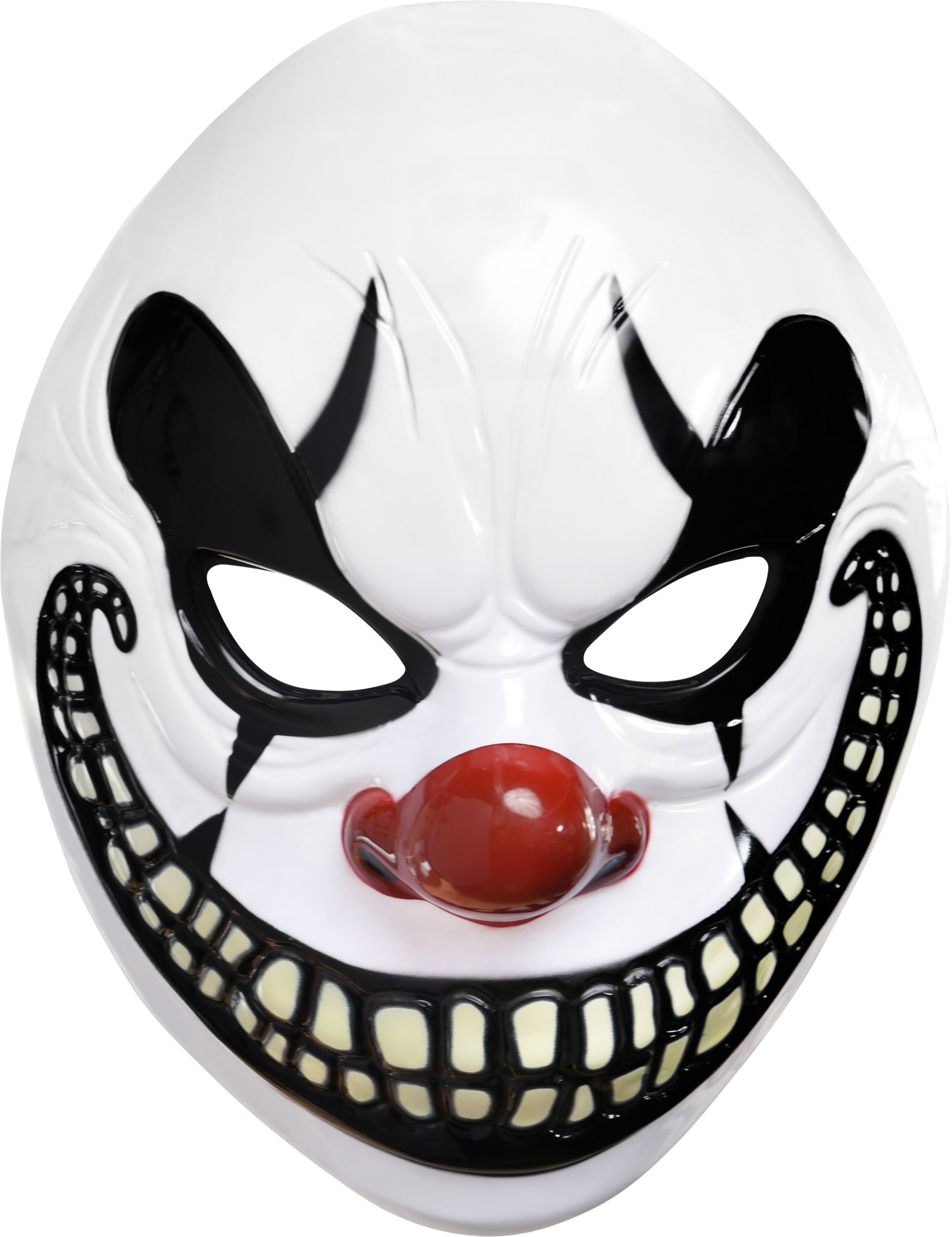 Clown Scary Smiling Mask, Red/White/Black, One Size, Wearable Costume Accessory for Halloween Front_Flat