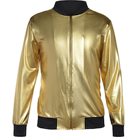 Adult Hip Hop Track Jacket, Gold, One Size, Wearable Costume Accessory for Halloween