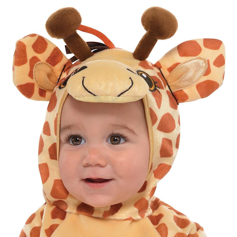 Infant Giraffe Brown Jumpsuit with Hood Halloween Costume, Assorted