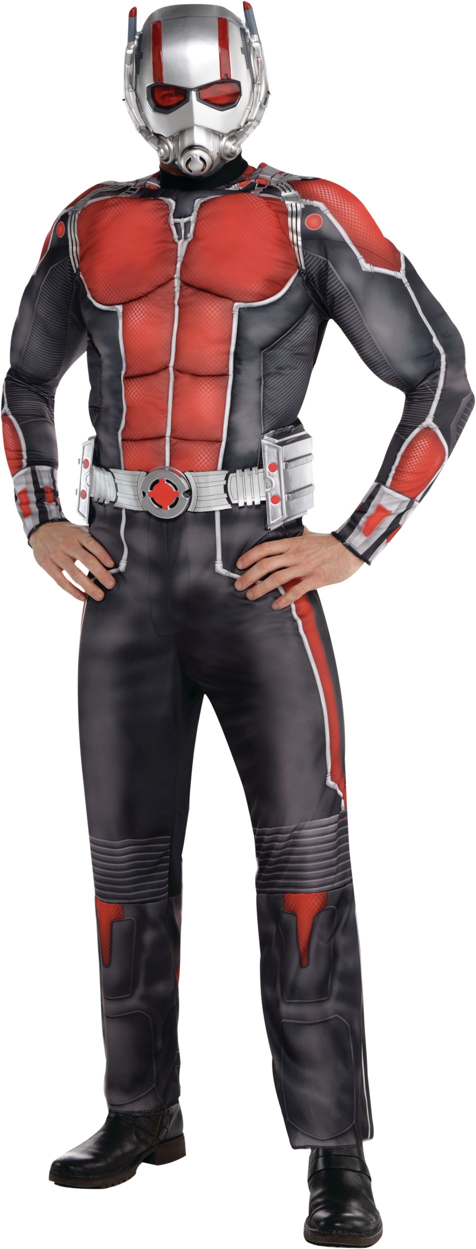Men's Disney Marvel Ant-Man and the Wasp Ant-Man Black/Red Jumpsuit with Mask Halloween Costume, Assorted Sizes Front_Angled_Left