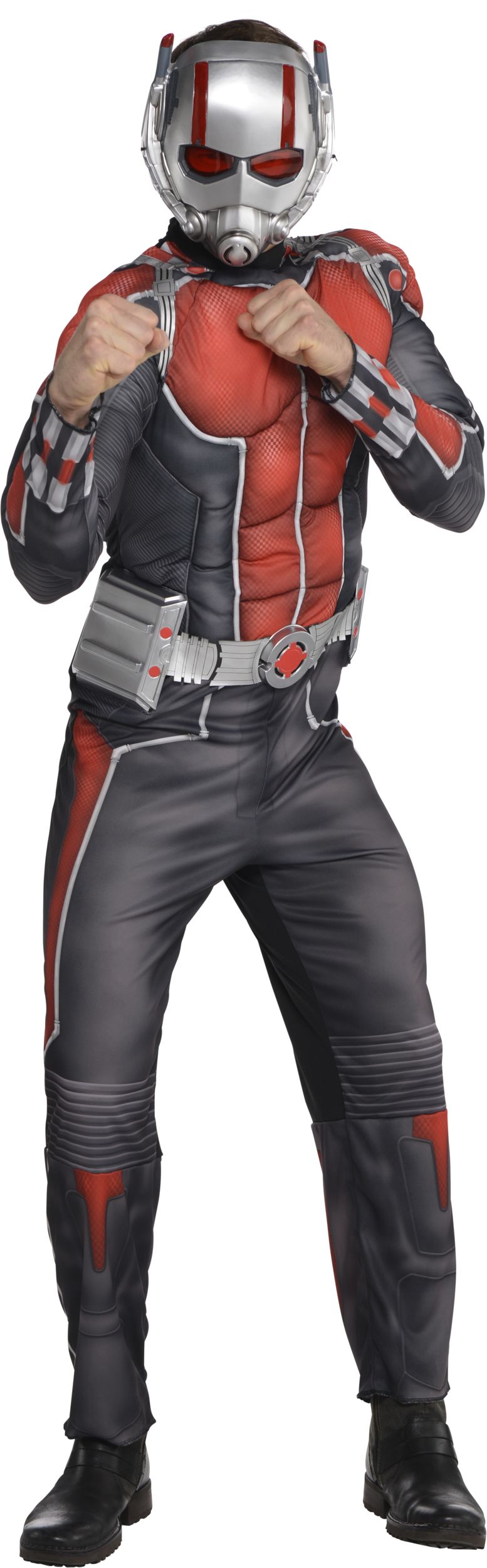 Men's Disney Marvel Ant-Man and the Wasp Ant-Man Black/Red Jumpsuit with Mask Halloween Costume, Assorted Sizes Front_Angled_Right