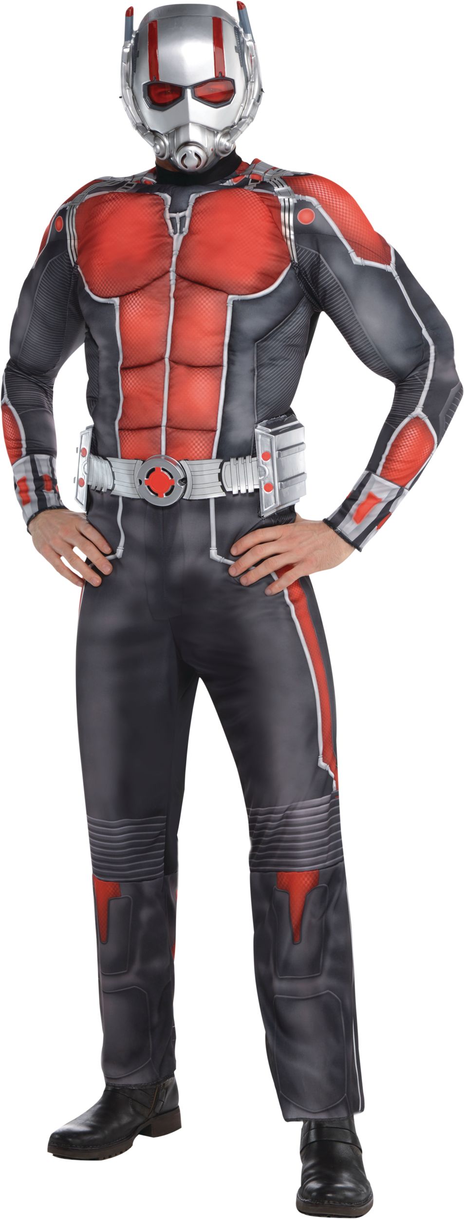 Men's Disney Marvel Ant-Man and the Wasp Ant-Man Black/Red Jumpsuit with Mask Halloween Costume, Assorted Sizes Front_Angled_Left
