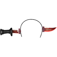 Bleeding Knife through Head Headband, Red/Black, One Size, Wearable Costume Accessory for Halloween