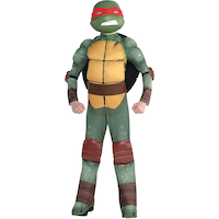 Costume de Raphaël Les Tortues Ninja pour enfants, combinaison rembourrée verte avec masque et carapace, choix de tailles