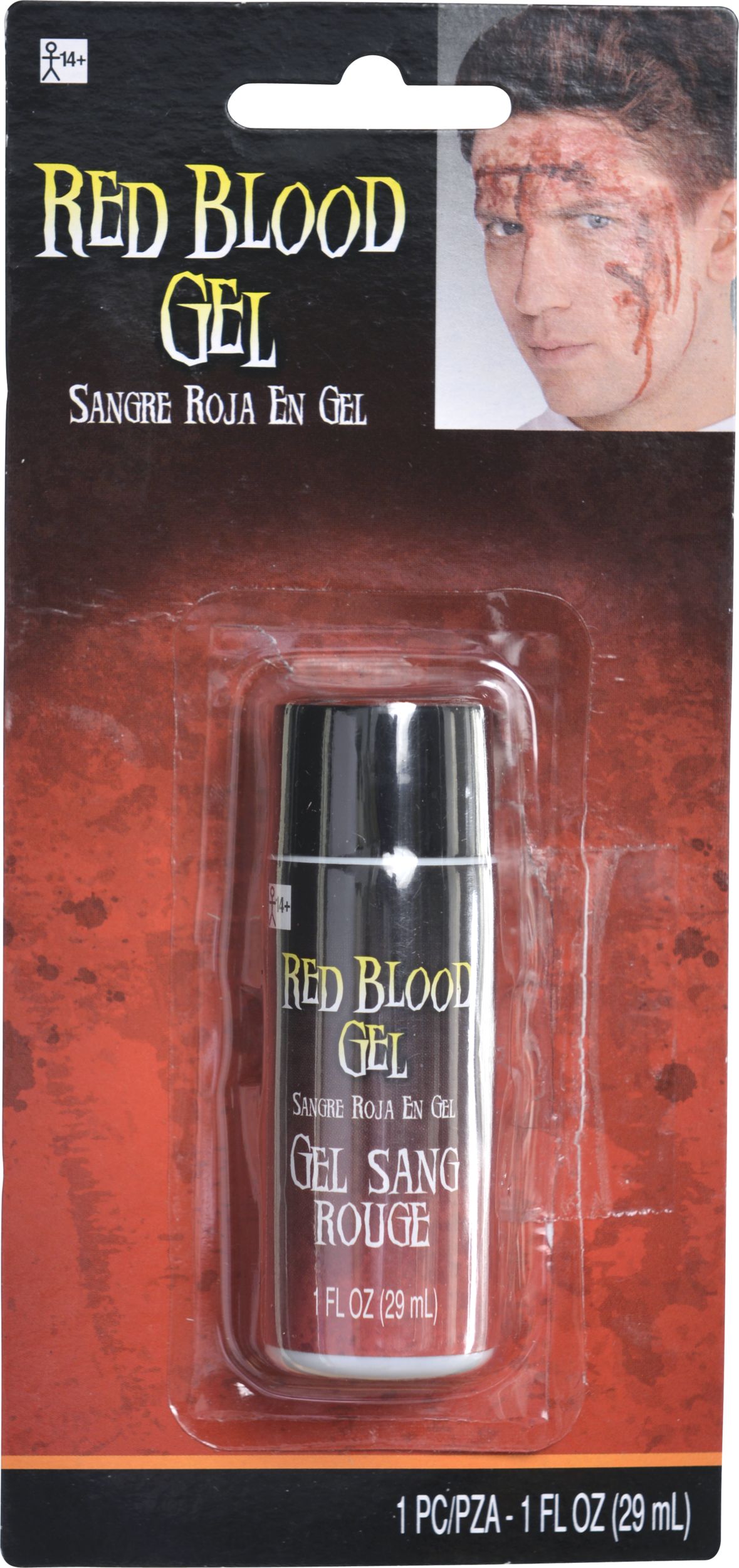 Fake Blood Gel Makeup, Red, 1-oz, Costume Accessory for Halloween Front_Flat