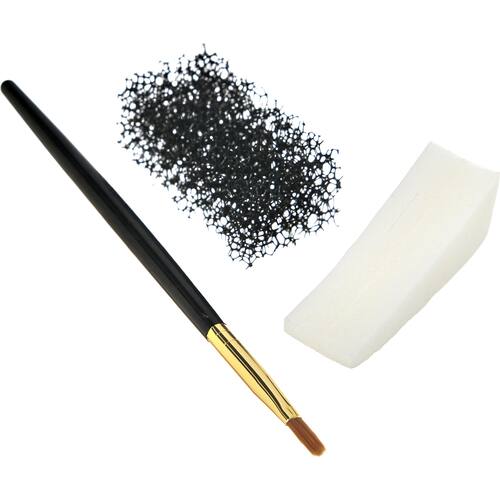 Face Makeup Applicator Set with Brush & Sponge, Black, One Size, 3-pk, Costume Accessories for Halloween