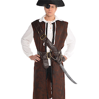 Pirate Bandolier Leather Belt, Brown, One Size, Wearable Costume Accessory for Halloween