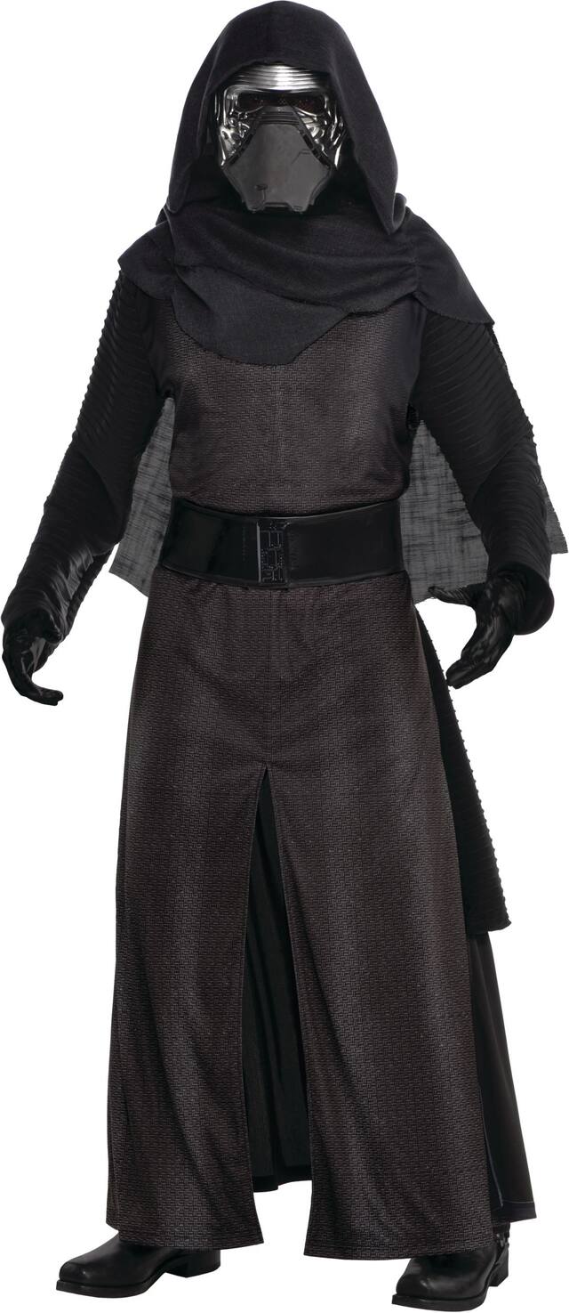 Costume de Kylo Ren de Disney Star Wars Le Réveil de la Force pour hommes, noir, robe et masque, choix de tailles Front_Angled_Left