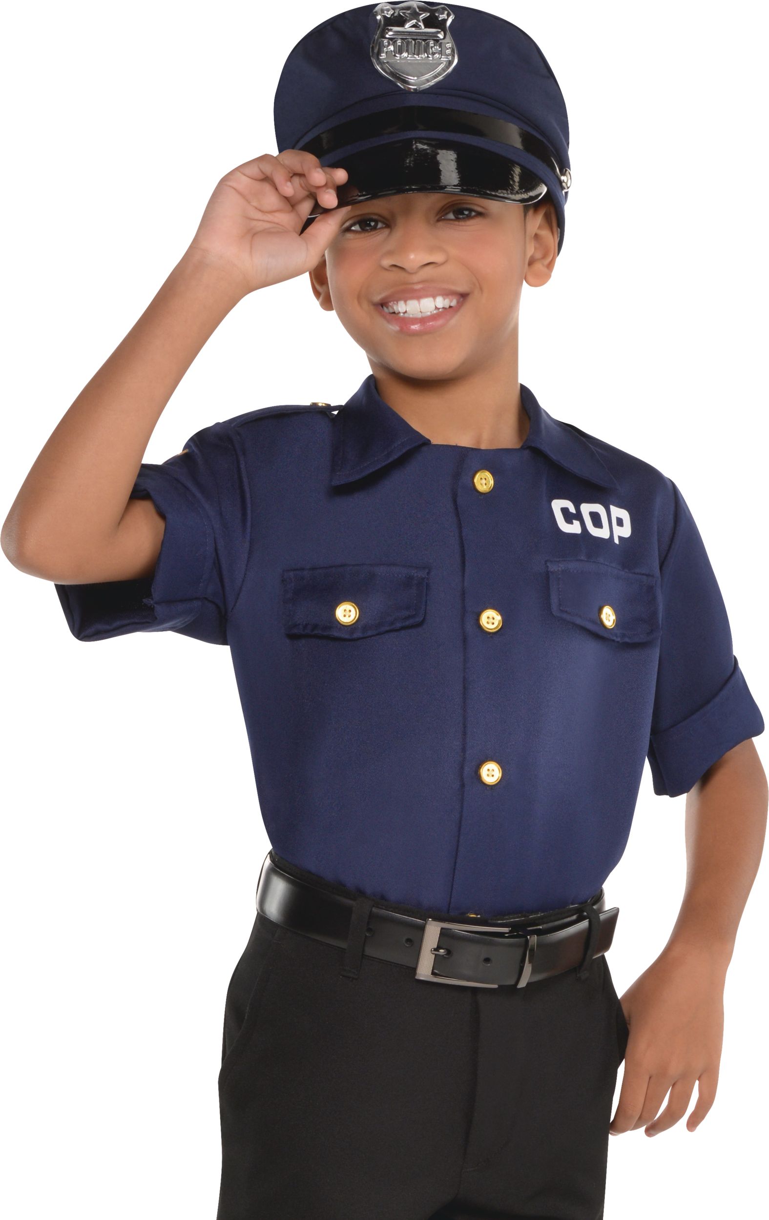 Kids' Cop Shirt, Blue, One Size Front_Flat