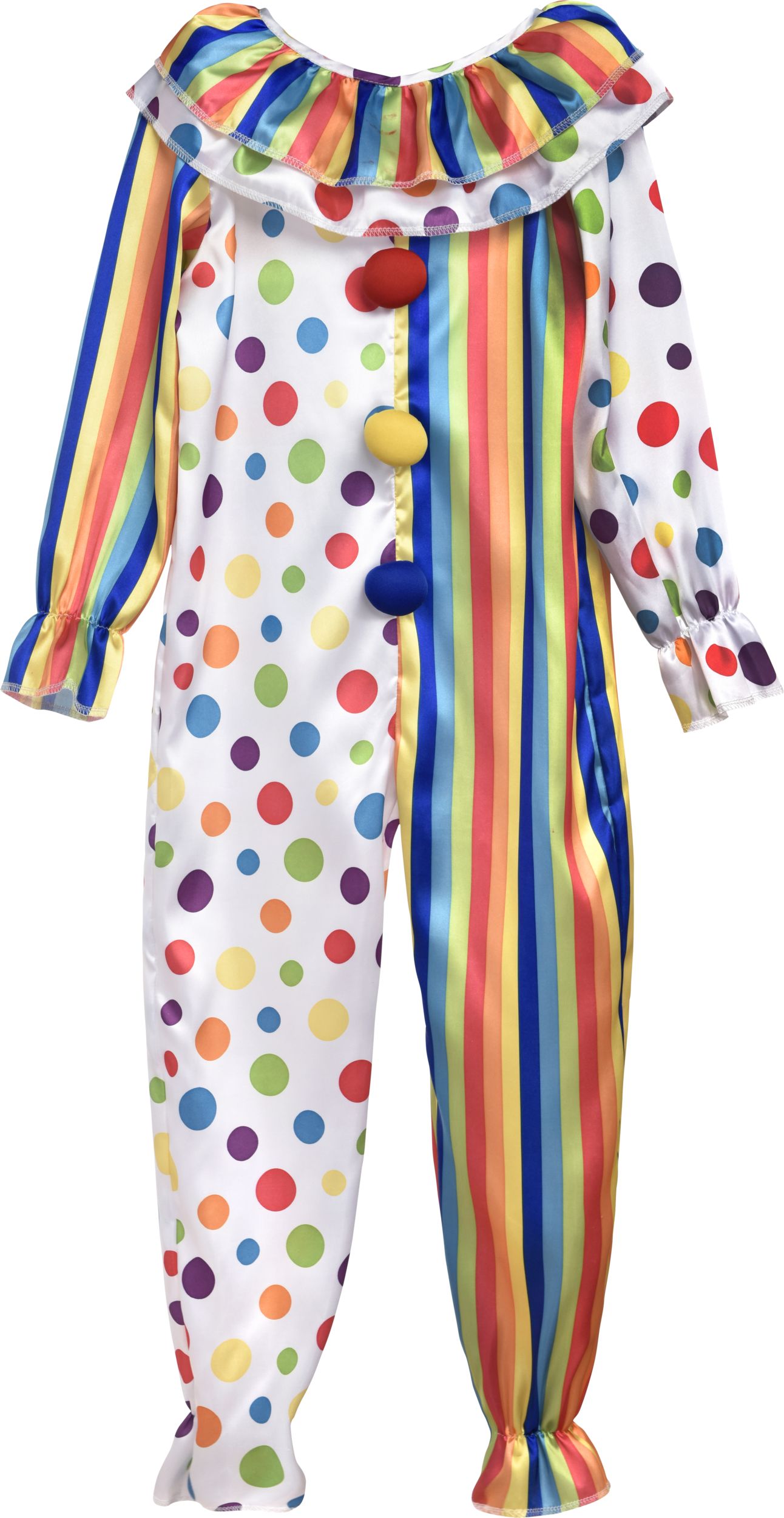 Kids' Clown Multi-Coloured Jumpsuit Halloween Costume, Assorted Sizes Front_Flat