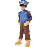Kids' Nickelodeon PAW Patrol Chase Blue Jumpsuit with Vest/Hat/Backpack Halloween Costume, Assorted Sizes Front_Angled_Left