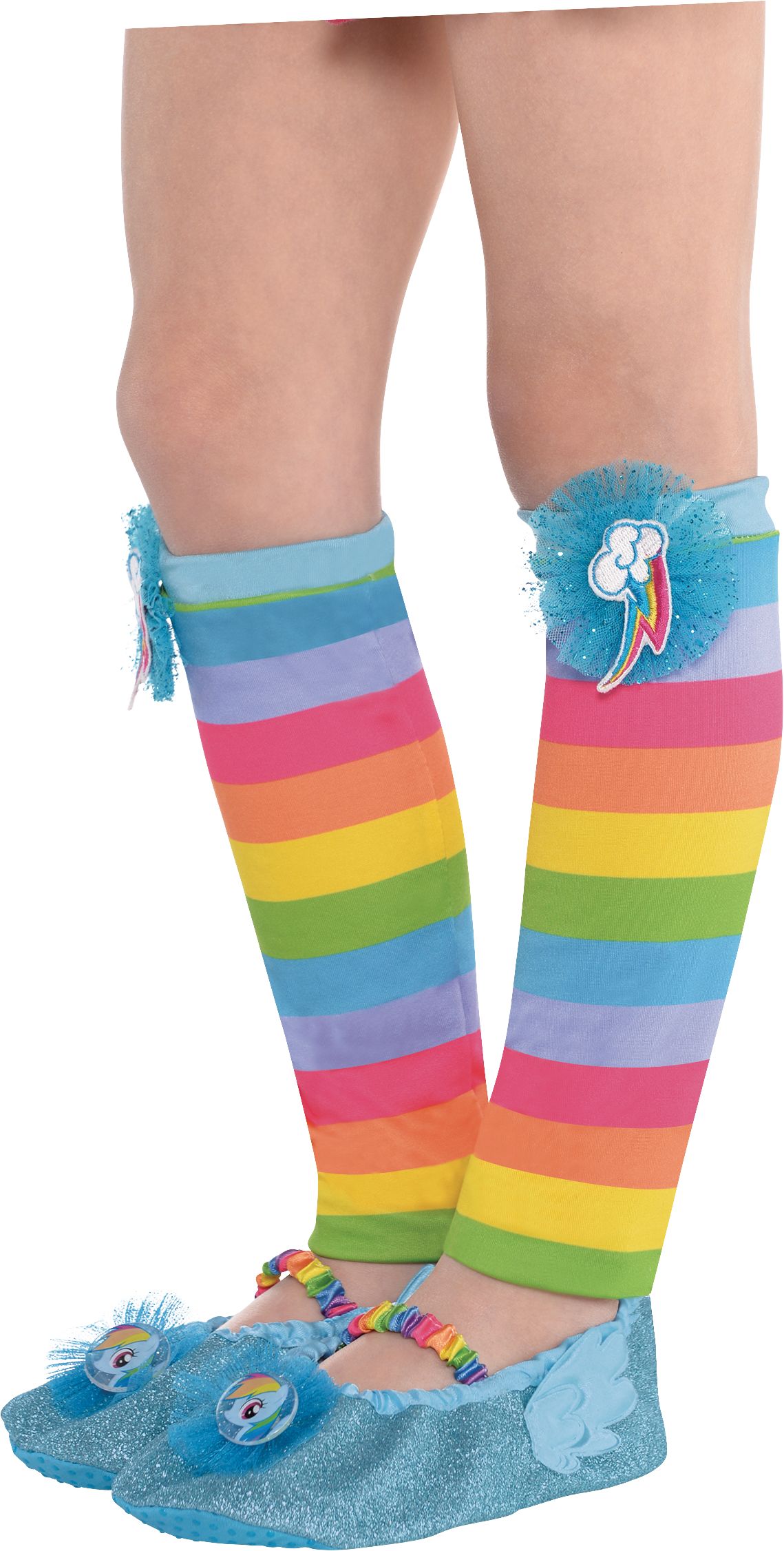 Kids' My Little Pony Rainbow Dash Party Leg Warmers Front_Angled_Left