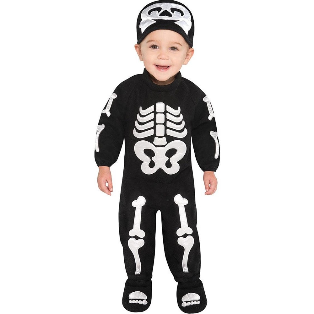 Infant X-Ray Skeleton Black/White Jumpsuit with Mask Halloween Costume ...