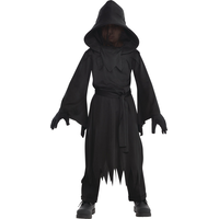 Costume de fantôme des ténèbres, enfants, robe noire avec masque, tailles variées