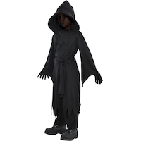 Kids' Phantom of Darkness Black Robe with Mask Halloween Costume, Assorted Sizes