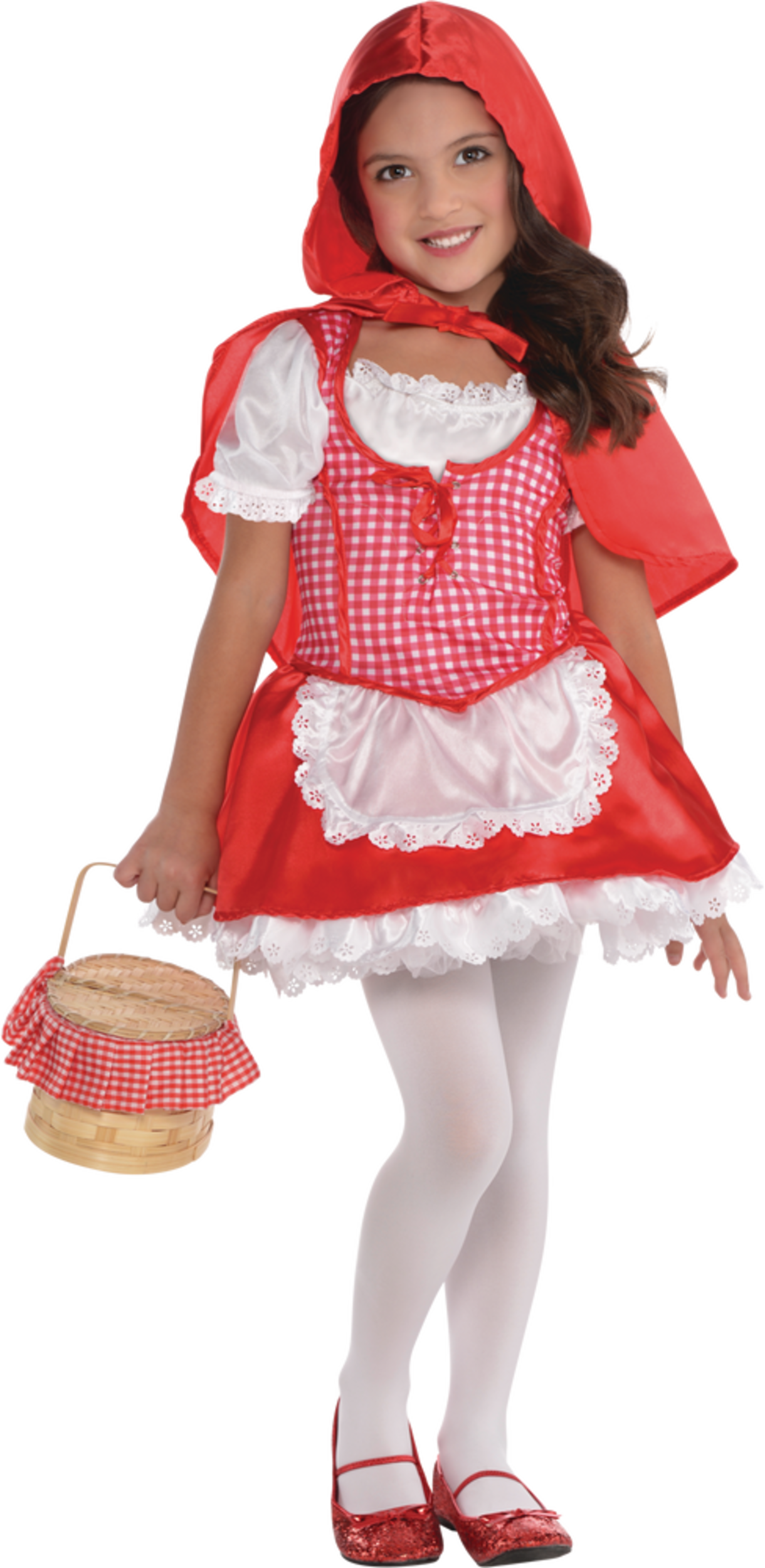 Toddler Little Red Riding Hood Red/White Dress with Cape & Hood