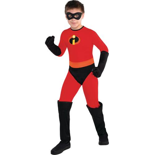Toddler Disney Pixar The Incredibles Dash Red/Black Jumpsuit with Gloves/Mask/Boot Covers Halloween Costume, Assorted Sizes