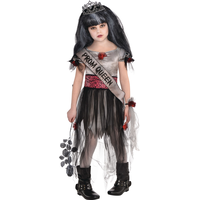 Kids' Prom Queen Zombie Corpse Grey Dress with Tiara/Belt/Corsage/Sash Halloween Costume, Assorted Sizes