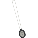 Police Badge Necklace Jewelry, Black/Silver, 30-in, Wearable Costume Accessory for Halloween Front_Flat