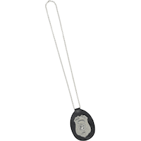 Police Badge Necklace Jewelry, Black/Silver, 30-in, Wearable Costume Accessory for Halloween