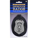 Police Badge Necklace Jewelry, Black/Silver, 30-in, Wearable Costume Accessory for Halloween Front_Flat