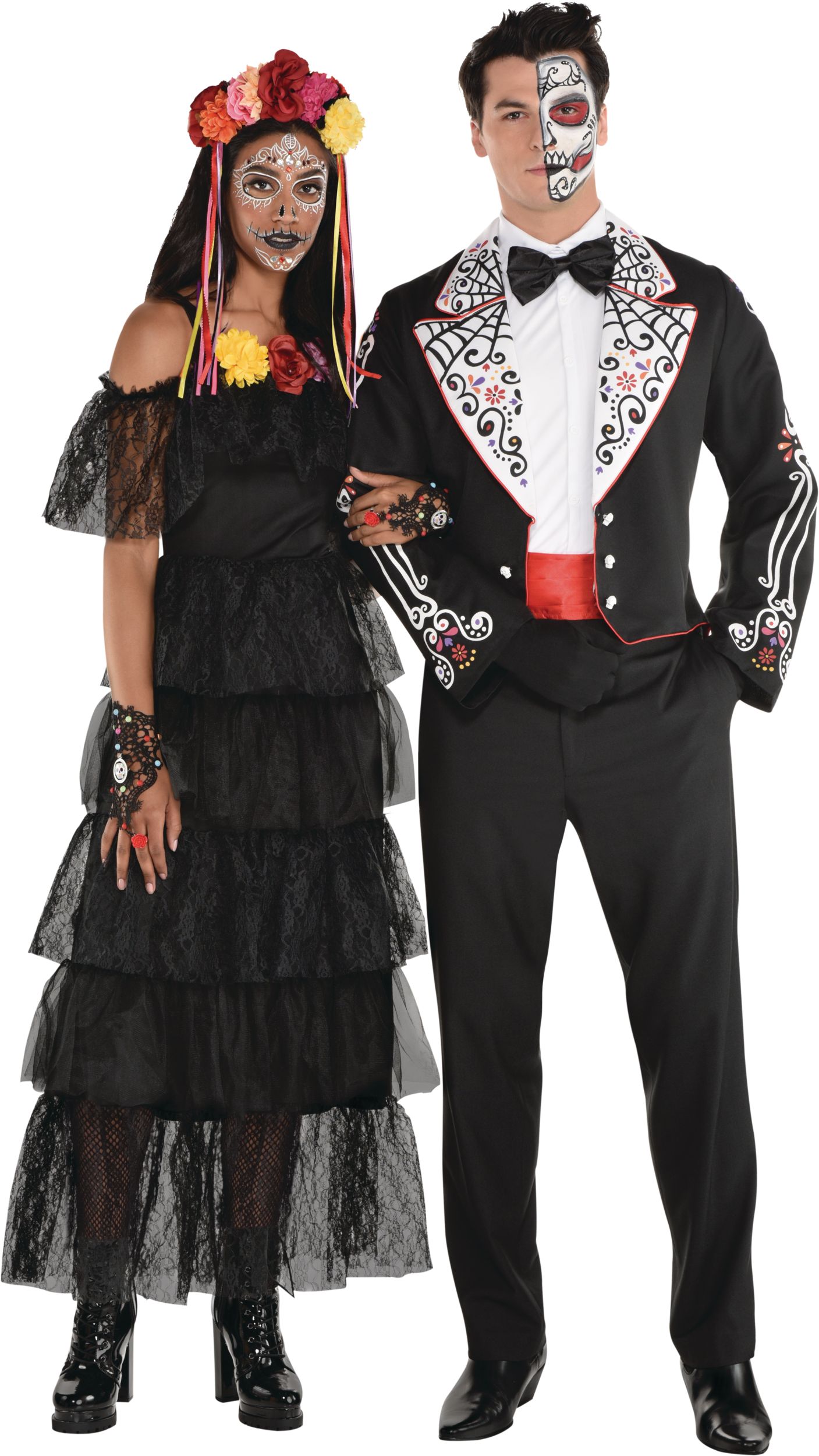 Day of the Dead Dress, Black Front_Flat
