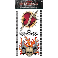 Biker Tattoos, 10-pc Front_Flat