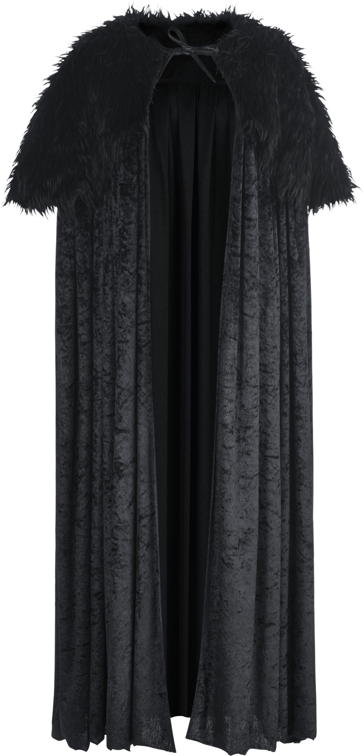 Cape en fourrure, noir Front_Flat