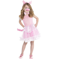Kids' Pig Kit with Headband, Bow Tie,Tail & Nose with Sound, Pink, One Size, 4-pk, Wearable Costume Accessories for Halloween Front_Flat