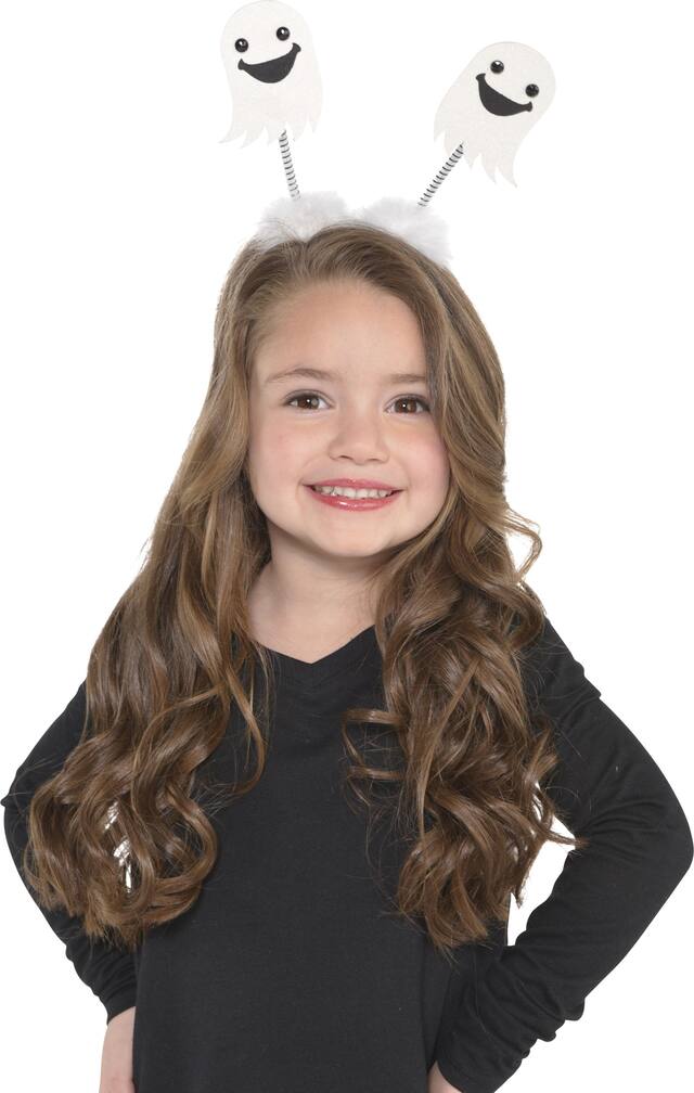 Serre-tête avec antennes de fantômes, blanc Front_Flat