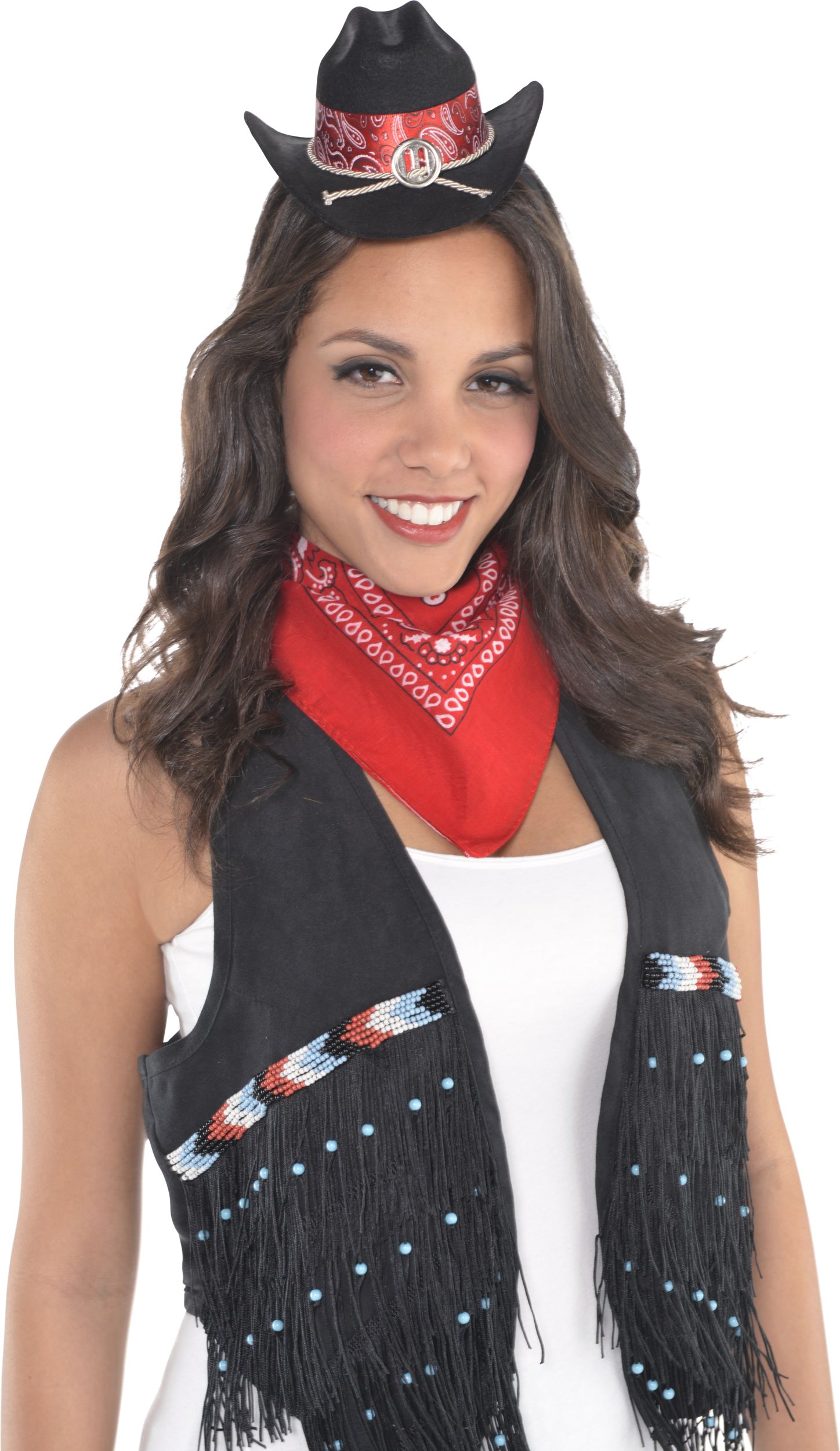 Mini Cowgirl Party Hat Headband, Black Composite_or_Mixed