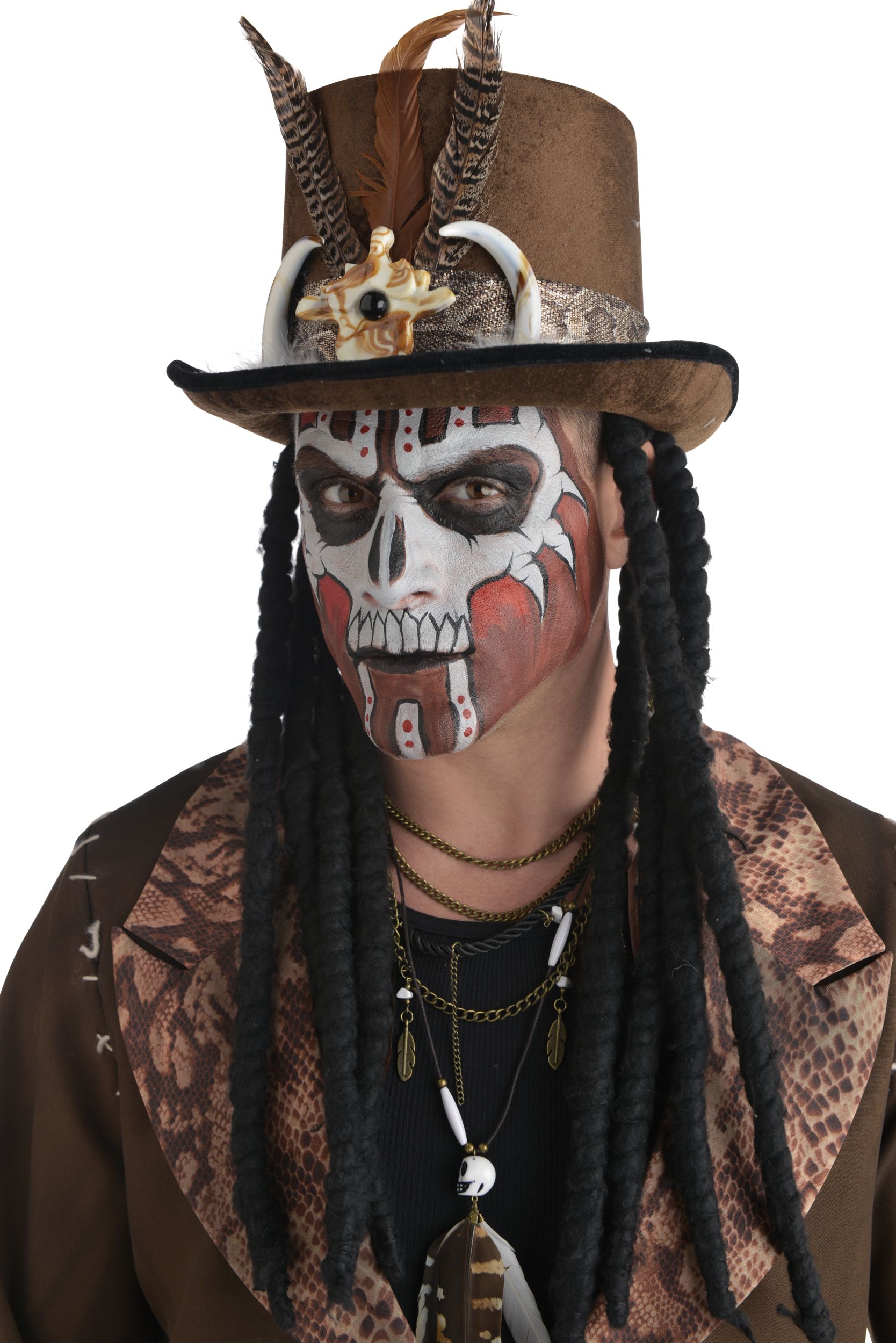 Witch Doctor Top Hat with Dreads Composite_or_Mixed